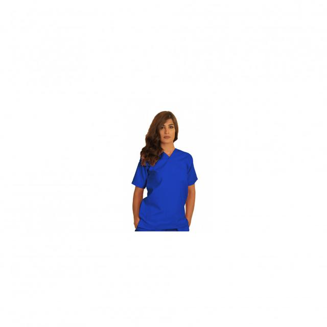 Top Scrub Uniform Polyester Silky Fabric X Small Royal Blue